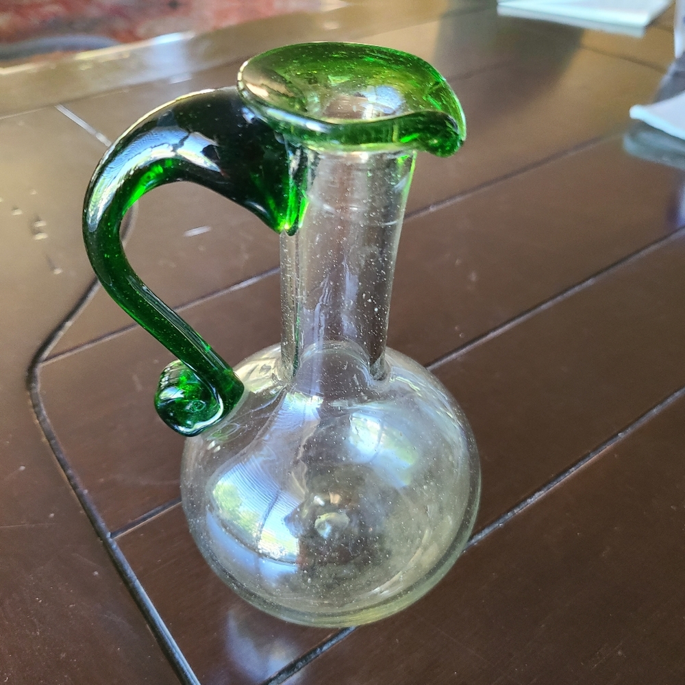 Vintage blown glass pitcher